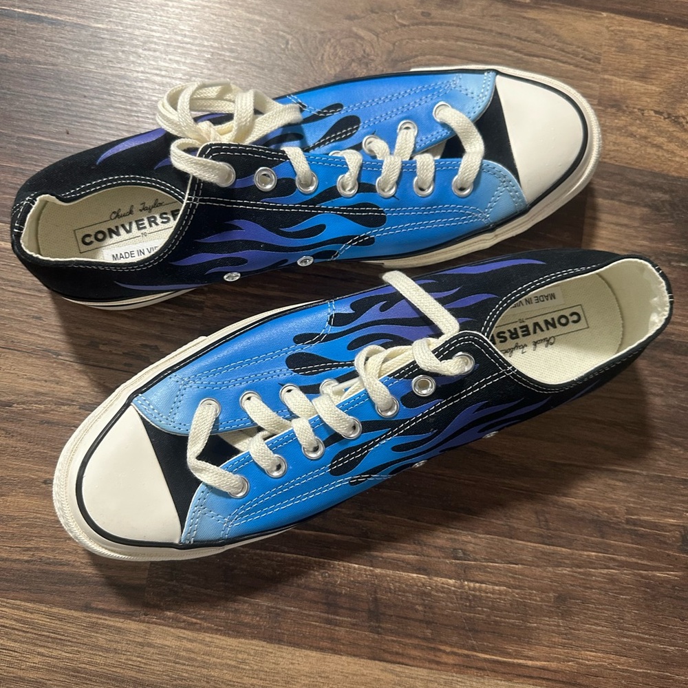 Converse All Star Low Top White Sneakers with Black Accents - Picture 7 of 7